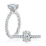Diamond Pavé Engagement Ring with Quilted Interior