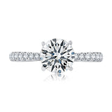 Tapered Diamond Pavé Engagement Ring with Quilted Interior