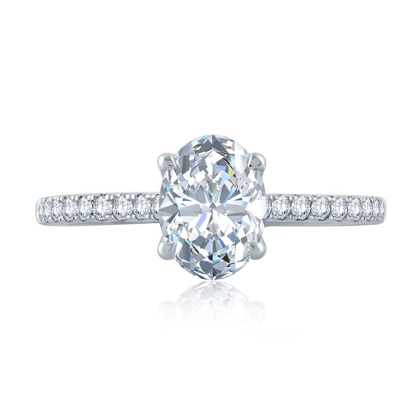 Oval Center Draped Gallery Solitaire Engagement Ring