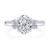 Classic Trellis Three Stone Round Diamond Engagement Ring