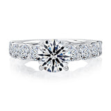 Round Center Large Melee Diamond Engagement Ring