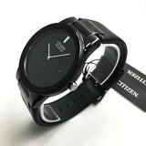 Citizen Eco-Drive Axiom AU1065-07E – Black Dial, Black Leather Strap, Minimalist Men’s Watch