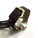 Citizen Eco-Drive Brycen AW1593-06X – Rose Gold Case, Brown Dial, Brown Leather Strap Men’s Watch