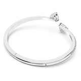 Swarovski Mesmera Attract Soul Heart Bangle 5535289 – Rhodium Plated, White Crystals, Elegant Bracelet