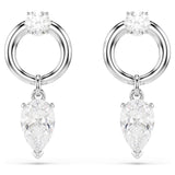 Swarovski Mesmera drop earrings Mixed cuts, White, Rhodium plated