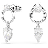 Swarovski Mesmera drop earrings Mixed cuts, White, Rhodium plated