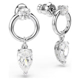 Swarovski Mesmera drop earrings Mixed cuts, White, Rhodium plated