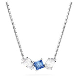 Mesmera pendant Mixed cuts, Blue, Rhodium plated