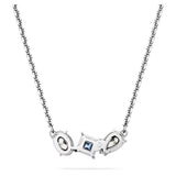 Mesmera pendant Mixed cuts, Blue, Rhodium plated