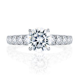 Modern Diamond Pavé Round Cut Diamond Engagement Ring
