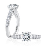 Modern Diamond Pavé Round Cut Diamond Engagement Ring