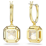 Swarovski Millenia drop earrings Square cut, Caramel, Gold-tone plated