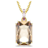 Millenia pendant Octagon cut, Caramel, Gold-tone plated