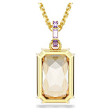 Millenia pendant Octagon cut, Caramel, Gold-tone plated