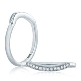 A.Jaffe Milgrain Contoured Pavé Diamond Wedding Band MR1754/08