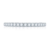 Half Diamond Pavé Wedding Band with Quilted Interior