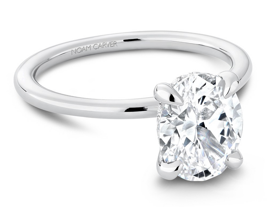 Noam Carver 14K White Gold Hidden Halo Engagement Ring