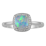 October Birthstone Diamond Ring