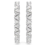 Swarovski 5632466 Ortyx Hoop Earrings – Triangle Cut White Crystals, Rhodium Plated