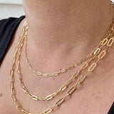 Metal Marketplace Int. – 14K Yellow Gold 3.6MM Semi-Solid Paperclip Chain, 16"