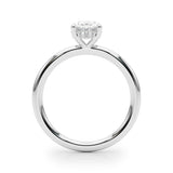 Platinum 2 Carat Oval Hidden Halo Lab Diamond Engagement Ring