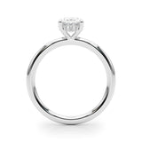 2CT Oval Lab Grown Platinum Hidden Halo Diamond Engagement Ring