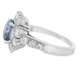 Platinum Sapphire And Diamond Halo Ring