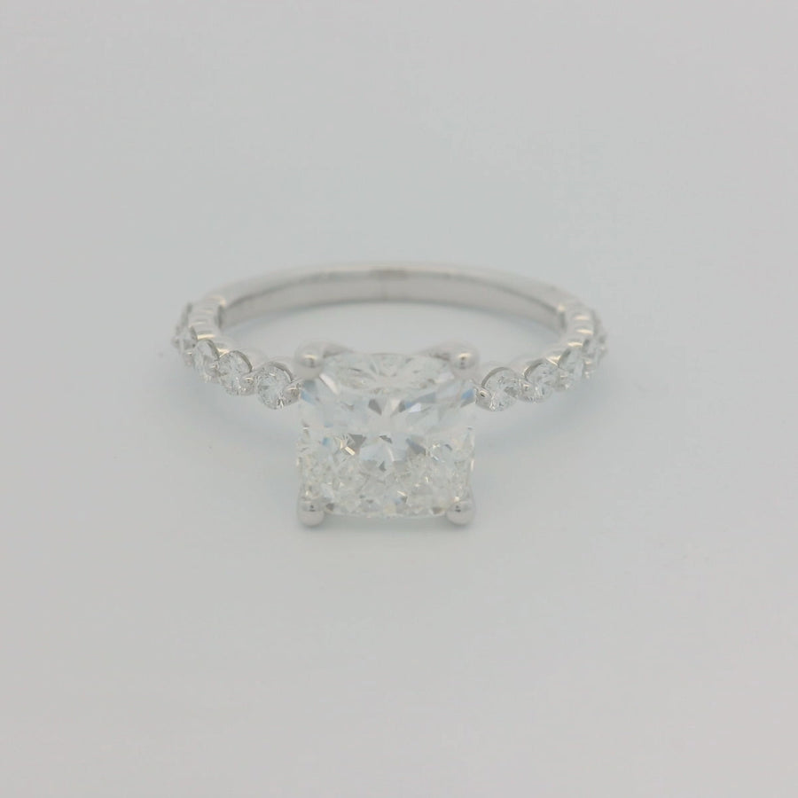 Elegant 2 2/5CTW Cushion Engagement Ring - Lab Grown