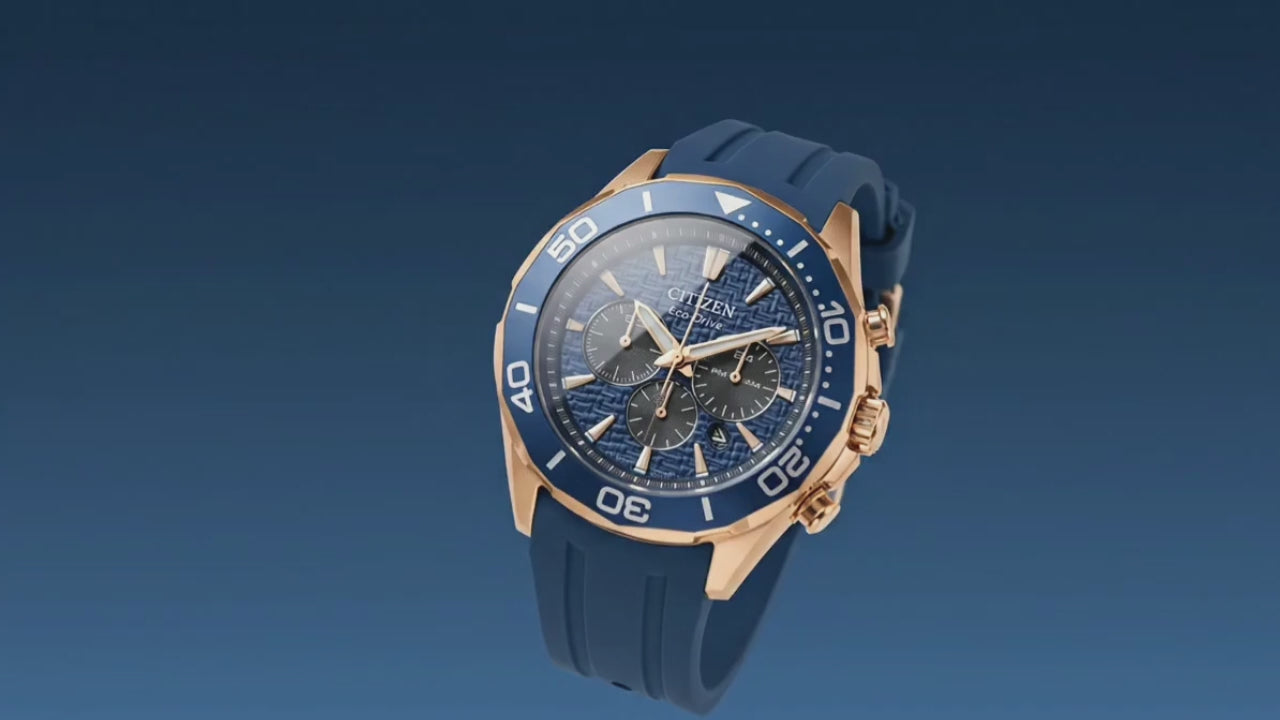 blue and rose gold watch video
