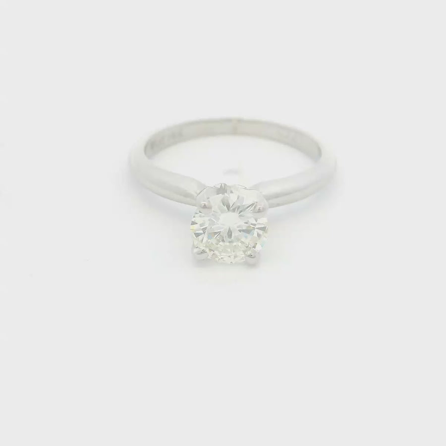 14K White Gold 0.70ct Solitaire Certified Diamond Engagement Ring