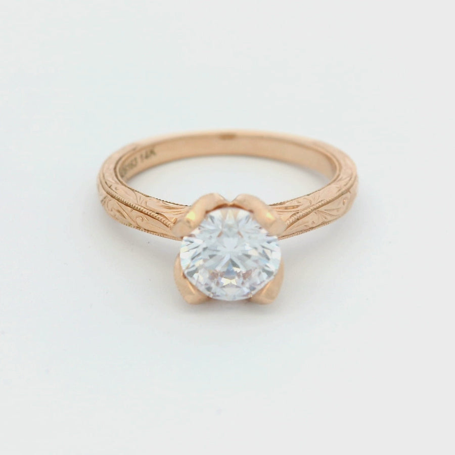 Elegant Noam Carver 14K Rose Gold Engagement Setting