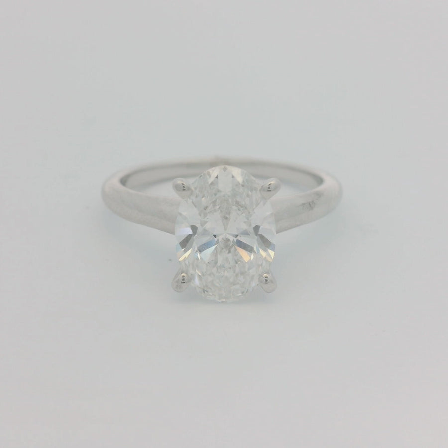 2CT Oval Non-Certified Solitare Engagement Ring - Lab Grown