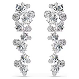 Swarovski Constella drop earrings Mixed cuts, White, Rhodium plated