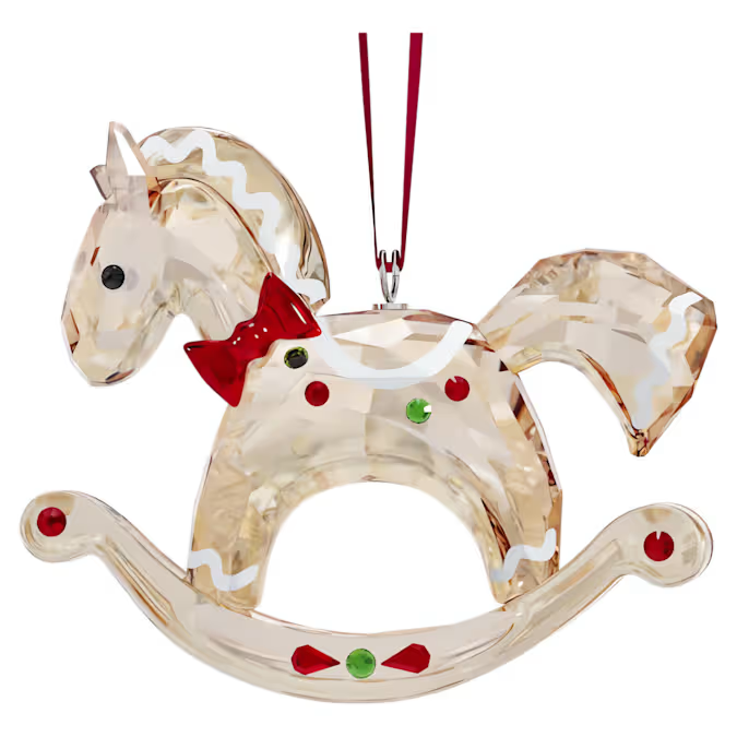 Holiday Cheers Gingerbread Rocking Horse Ornament