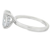 2CT Oval Lab Grown Platinum Hidden Halo Diamond Engagement Ring