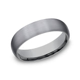 Benchmark Men’s Wedding Band – 6mm Gray Tantalum Ring, Size 10, Satin Finish Comfort Fit