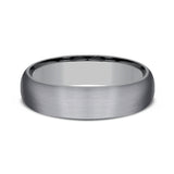 Benchmark Men’s Wedding Band – 6mm Gray Tantalum Ring, Size 10, Satin Finish Comfort Fit