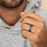 Benchmark Men’s Wedding Band – 6mm Gray Tantalum Ring, Size 10, Satin Finish Comfort Fit