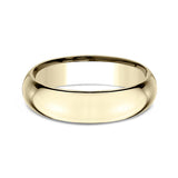 Benchmark Men’s 14K Yellow Gold Comfort Fit Dome Wedding Band – Polished, 6MM (Model HDCF16014KY)