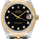 Rolex Watch 36mm Datejust Black Diamond Dial Jubilee Ref:16233