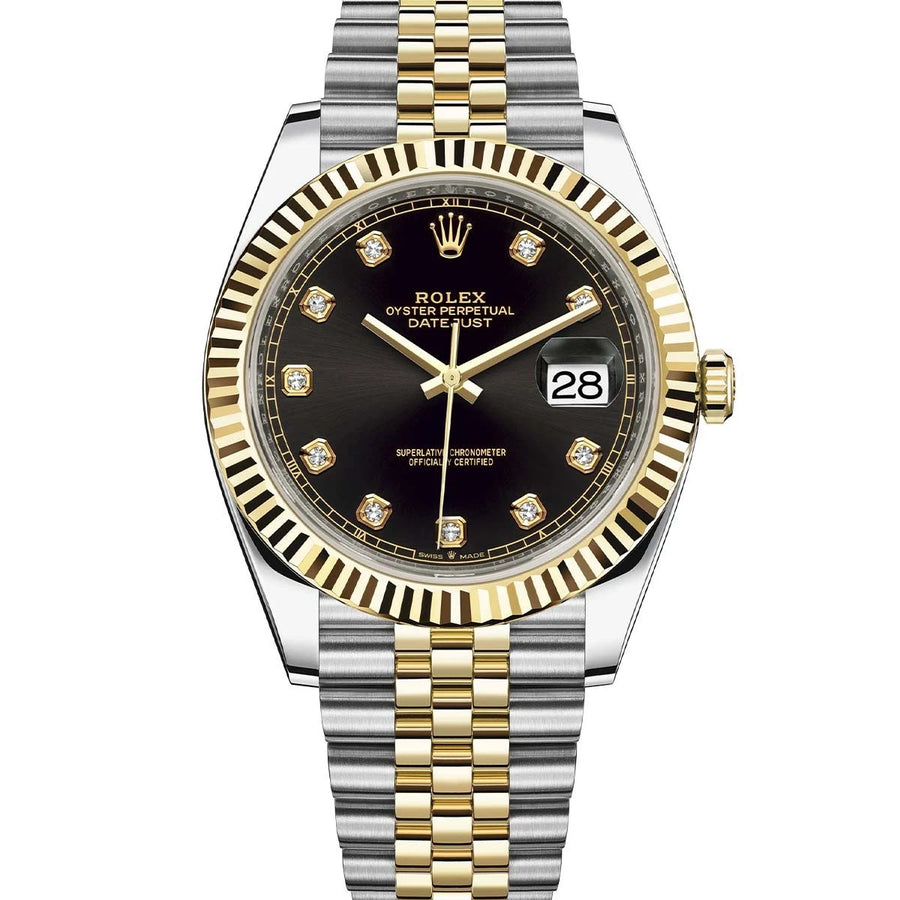 Rolex Datejust 126333 - 41mm, Black Diamond Dial, Two-Tone Jubilee Bracelet