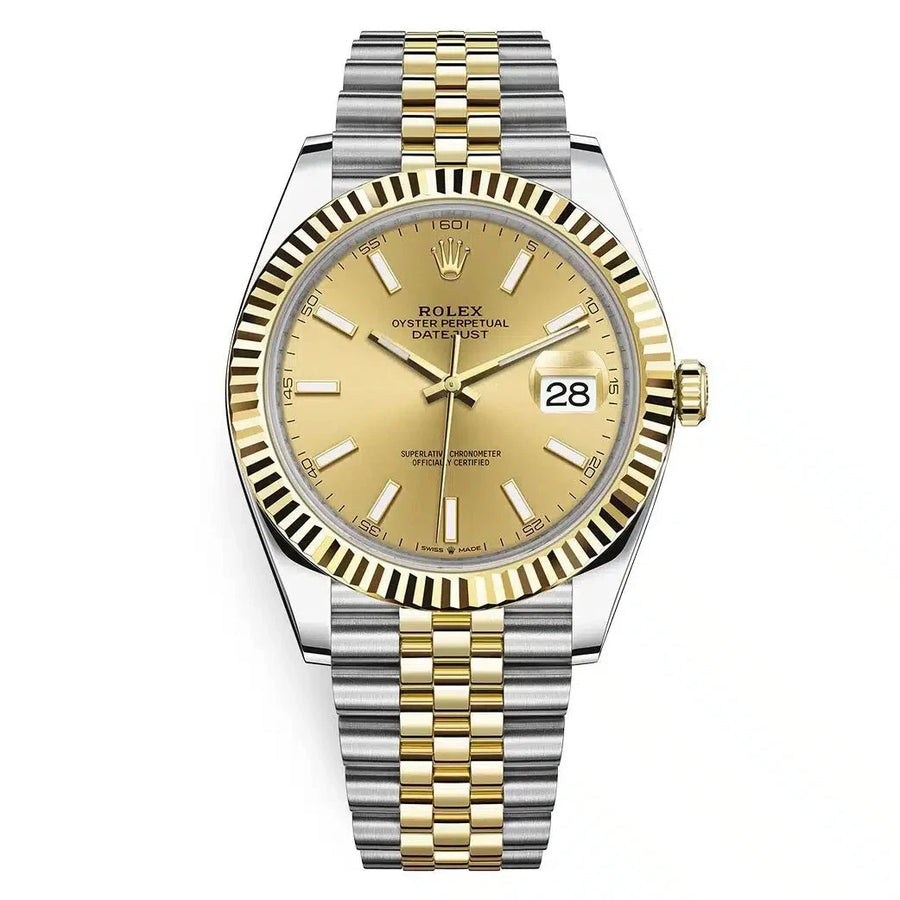 Rolex Watch 41MM Datejust Champaign Diamond Dial