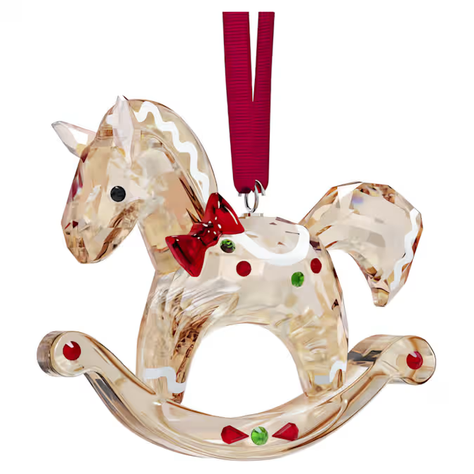 Holiday Cheers Gingerbread Rocking Horse Ornament