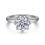 Gabriel & Co. Liona ER15763R8W44JJ – 14K White Gold Round Solitaire Diamond Engagement Ring
