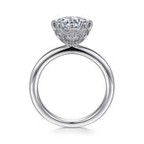 Gabriel & Co. Liona ER15763R8W44JJ – 14K White Gold Round Solitaire Diamond Engagement Ring