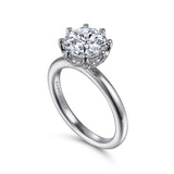 Gabriel & Co. Liona ER15763R8W44JJ – 14K White Gold Round Solitaire Diamond Engagement Ring