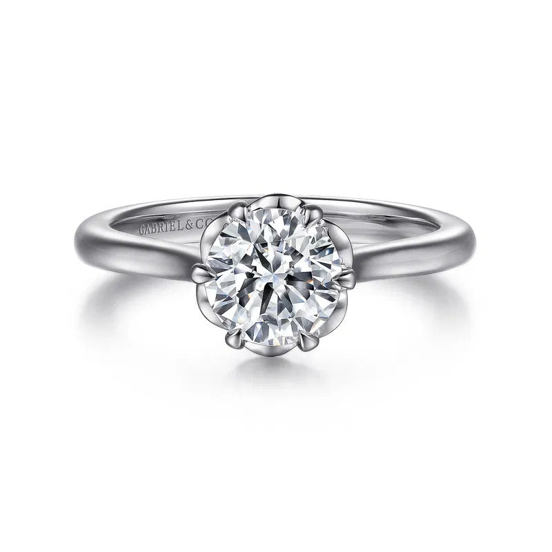 Gabriel & Co. Tiona ER15762R4W44JJ – 14K White Gold Round Diamond Engagement Ring