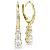 Swarovski Stilla Attract hoop earrings Round cut, White, Gold-tone plated