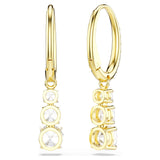 Swarovski Stilla Attract hoop earrings Round cut, White, Gold-tone plated