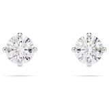 Swarovski Attract Round Stud Earrings 5408436 – White Crystals, Rhodium Plated